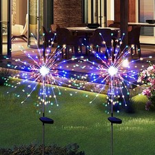 150 LED Solar Firework Lights Outdoor Waterproof Path Lawn Garden Decor Lamp US