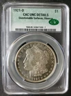 1921 D $1 Morgan Silver Dollar CAC UNC Details Questionable Surfaces, Obverse
