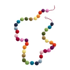 World Market Multicolor Pom Wool 55" Garland Lot Bundle of 5 Holiday Party Decor