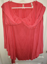 womens NEW NWT dark pink PONCHO STYL SCARF WRAP ATTACHED MEDIUM VERY STRETCHY