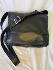 Leather Purse Black MADE IN THE USA Super Soft 40โ Single Strap