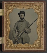 Unidentified Soldier,Western Confederate Uniform,CSA,American Civil War,Musket