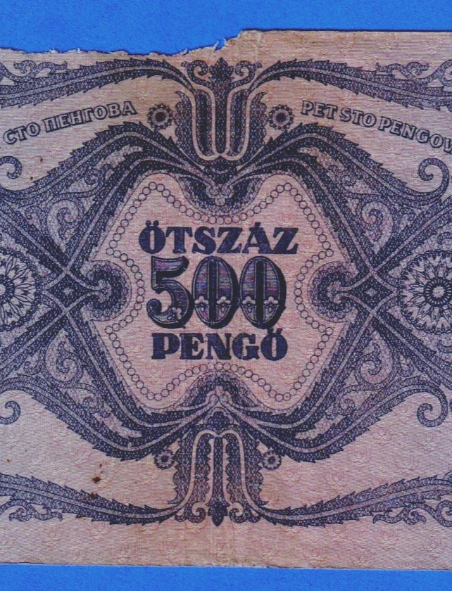 Hungary 500 OTSZAZ PENGO 1945 P-117a Circulated Note K057 062034 - Image 4 of 4