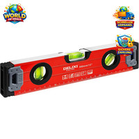 Wasserwaage Magnetisch 30Cm Alu-Profil Mit Drei Libellen 45° 90° 180° Rot