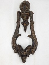 ANTIQUE c1850 KENRICK 409 Salvaged CAST IRON Heavy RAMS HEAD DOOR KNOCKER