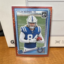 Panini 2025 Donruss Rated Rookie Red Mojo Tyler Warren #337 Colts NFL Card