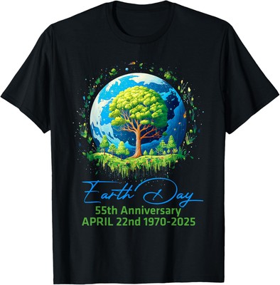 Earth Day 2025 55th Anniversary Earth Day T-Shirt