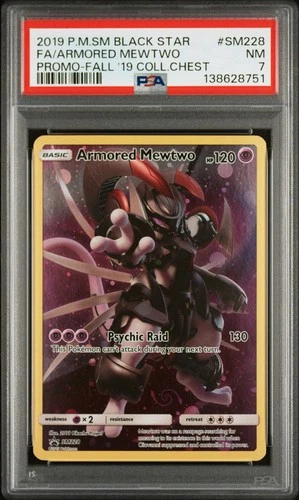 2019 SM Black Star Promo Armored Mewtwo Fall '19 Coll.Chest PSA 7 #SM228 ✨