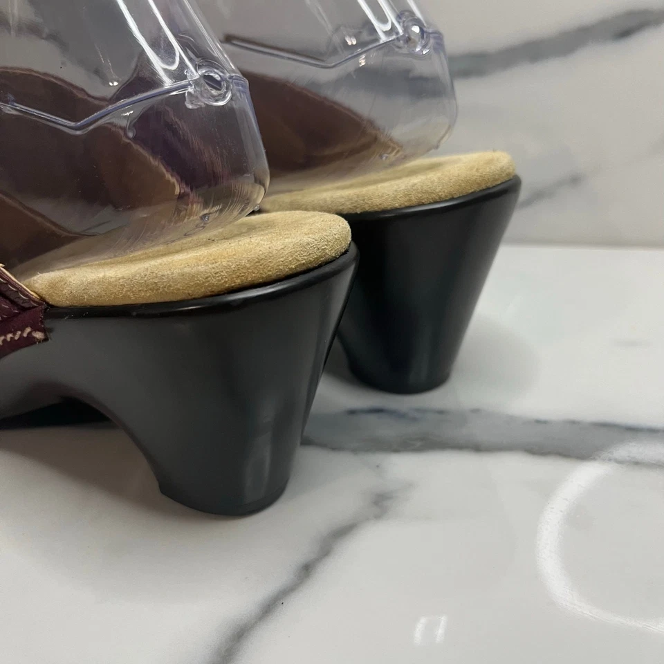 Zuecos para mujer Softspots de gamuza borgoña Cate talla 9 cómodos boho festival Foto 4 de 4