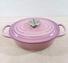 Le Creuset Mauve Pink Oval Cocotte w/Lid. Cast Iron Enamel 1.7 qt Rare Import