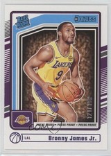 2024 Panini Donruss Rated Rookie Press Proof Purple 121/199 Bronny James Jr 1b7p