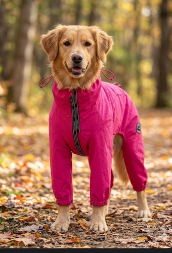 Canada Pooch Slush Suit Size 20 pink Snow & Water-Resistant Dog Bodysuit NWT