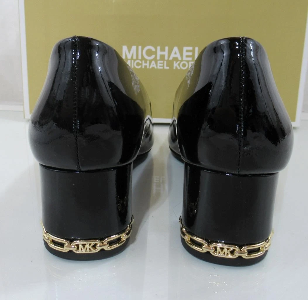 Michael Kors June Flex Mid Pump Block tacco MK logo nero brevettato taglia 7 5