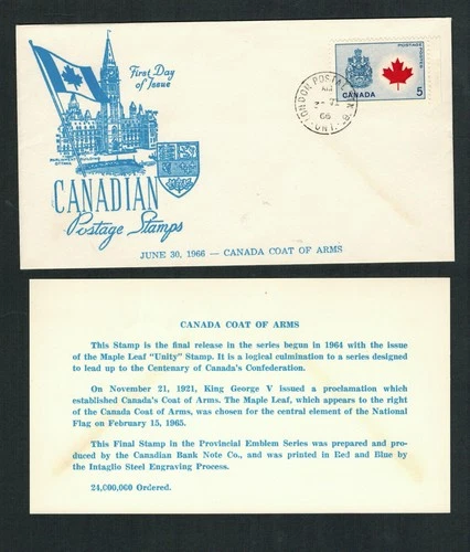 Canada #429A, 1966 5¢ Canada Floral Emblem, Middlesex Stamp Circle cachet FDC