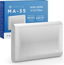 MA-35 Air Purifier with True HEPA H13 Filter | 1280 ft² Coverage in 1hr | 1-Pack