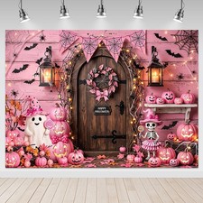 Pink Halloween Backdrop 7x5ft