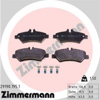 Zimmermann BremsbeläGe Hinten FüR Mercedes-Benz Sprinter 3-T Kasten VW Crafter