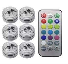 3 Pack Mini Submersible LED Lights Christmas Waterproof with Remote Small RGB