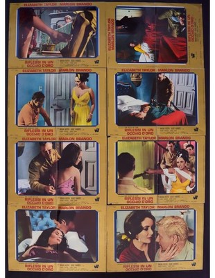 fotobuste RIFLESSI IN UN OCCHIO D'ORO Brando Elizabeth Taylor Huston F400