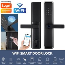 Electronic Smart Door Lock Tuya APP Fingerprint Card Password Key Home Security