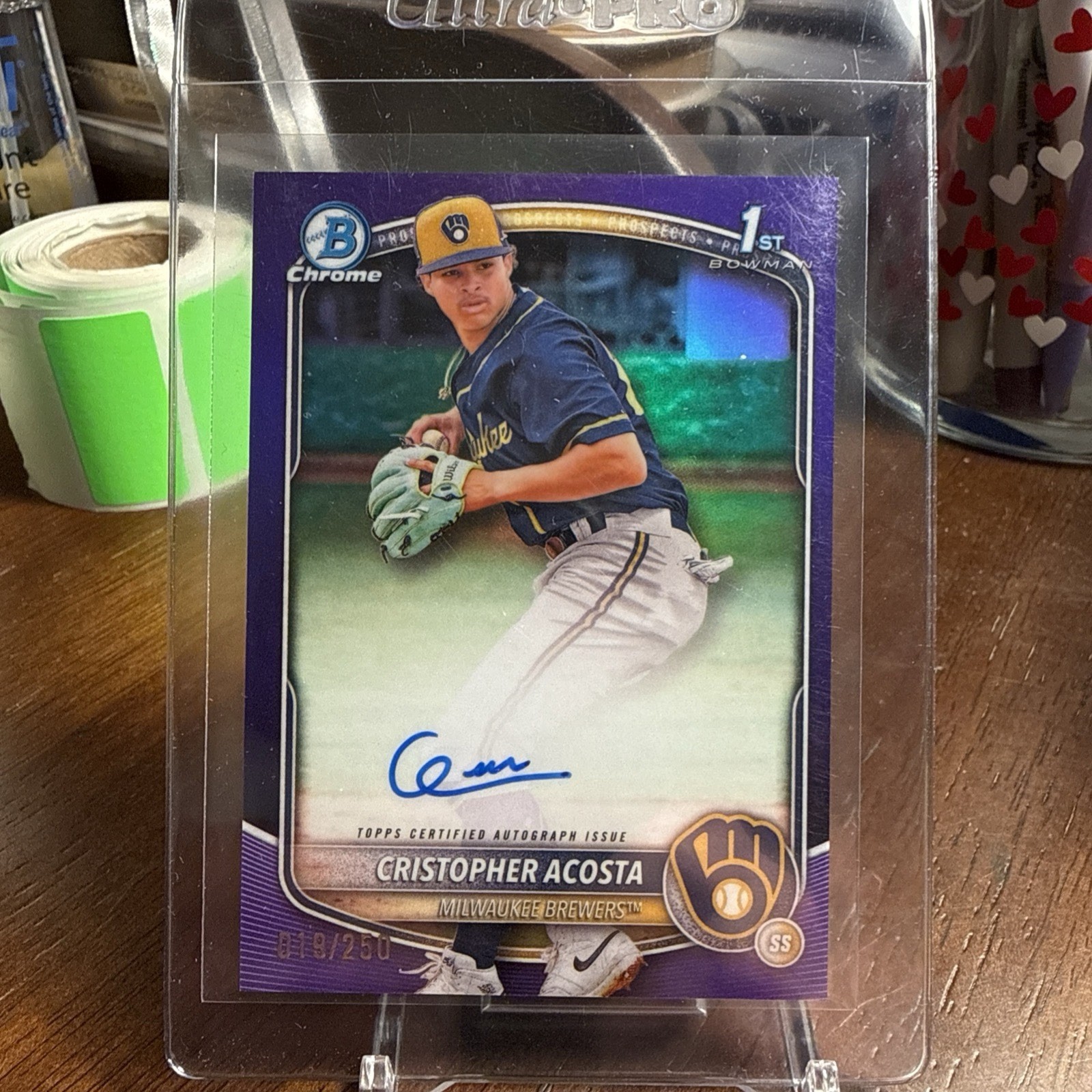 2025 Bowman Chrome 1st - Prospect Auto Cristopher Acosta Purple Refractor /250