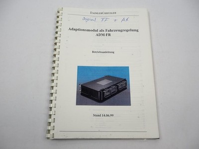 Mercedes Benz ADM-FR Adaptionsmodul als Fahrzeugregelung Betriebsanleitung 1999