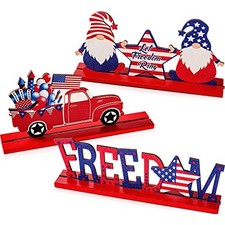 3 Pcs 4th of July Decorations Patriotic Red White and Blue Decorations