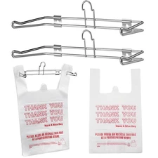 2 Pcs T Shirt Bag Rack Wall Mount, 6 '' Arms, Chrome, Hanging Plastic Bag Holder