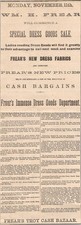 Wm. H. Frear Special Dress Goods Sale 1878 Bennington VT Clipping TAJ8-H2
