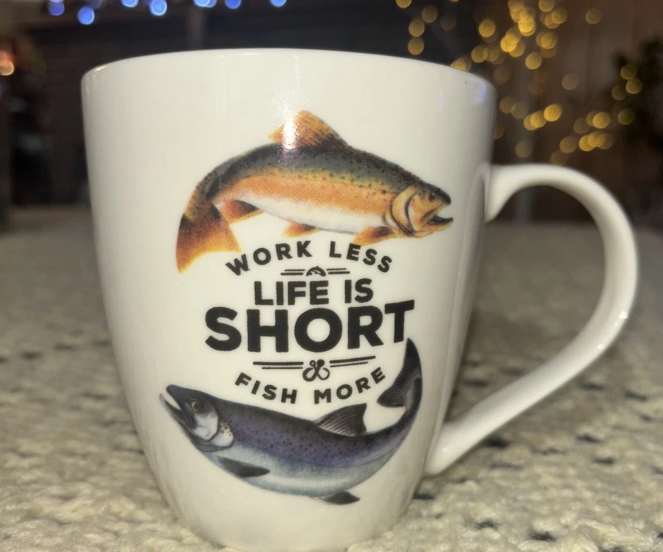 pfaltzgraff “life Is Short Fish More” 16oz Porcelain  - Image 2 of 4