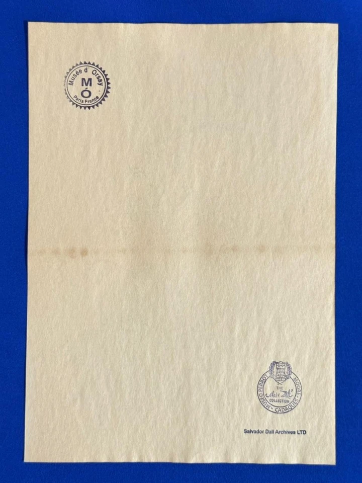 Сальвадор Дали (ручной работы) рисунок на антикварной бумаге подписанный и запечатанный. - Изображение 2 из 2