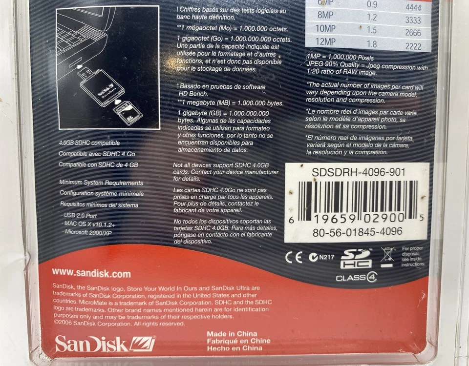 SanDisk Ultra II SD HC 4GB Memory Card And Reader New In Box - Image 4 of 4