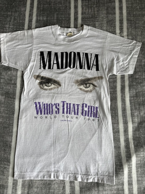 Madonna Who's That Girl 1987 Vintage Tee T-Shirt Sz: S World Tour Single Stitch
