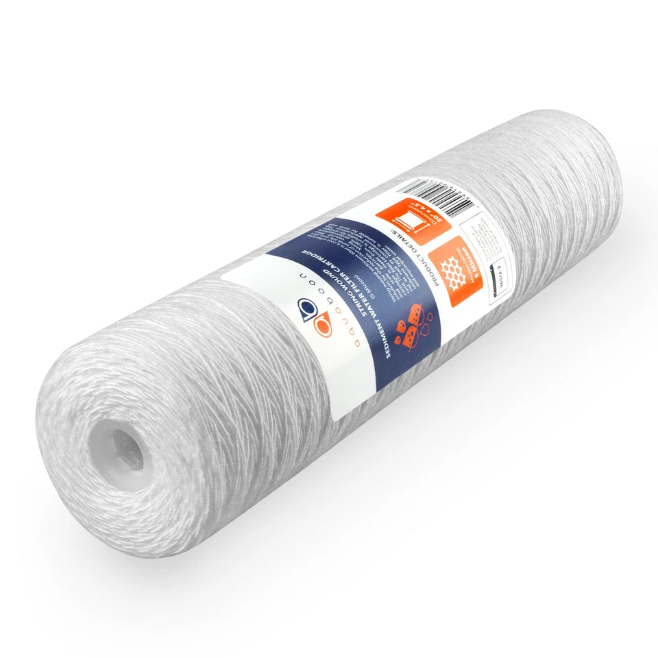 4PK of 20" Big Blue String Wound Sediment Water Filter Cartridge 5µm by Aquaboon - Image 2 of 4