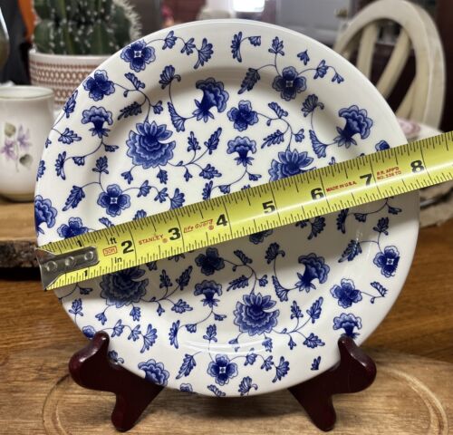 Made In Italy Blue & White Floral Plate Granny Core Cottage Pier 1 - Picture 2 of 3