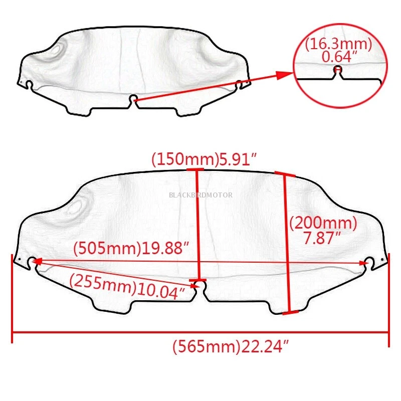 Parabrisas de 6/8" Wave para Harley Touring Electra Street Glide 96-2013 Foto 3 de 4