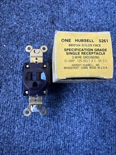 Hubbell 5261 Single Receptacle - 15A 125V - NOS