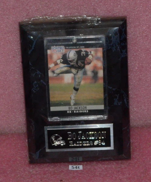 Placa de tarjeta de fútbol americano larga de 3 Los Angeles Raiders Bo Jackson & Howie. Foto 2 de 4