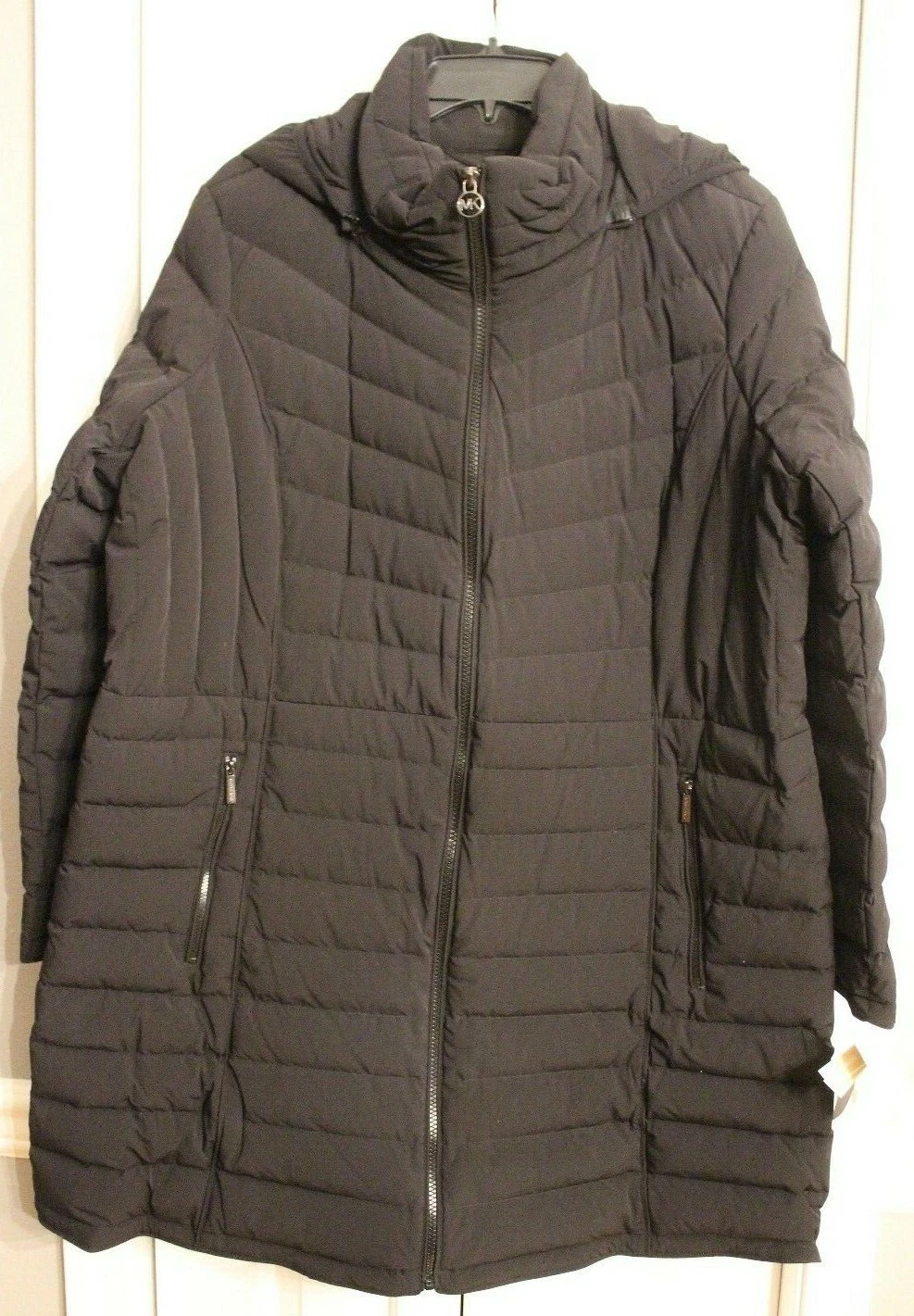 Cappotto trapuntato donna Michael Kors nuovo con etichette piumino imbottito con cappuccio taglie forti 1X