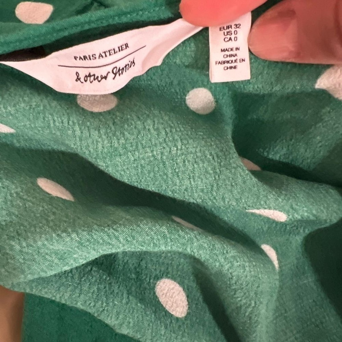 green emerald velvet dress & Other Stories Women's Polka Dot Wrap Midi Dress | UK14 main image 0