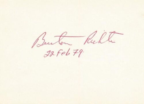 Burton Richter - signierte Karte (Nobelpreis) - Bild 1 von 1