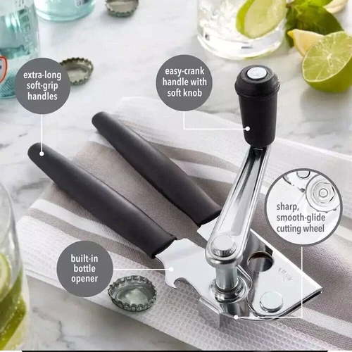 Commercial Can Opener Hand Crank Can Opener Manual Easy for Big Cans - Picture 2 of 10