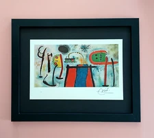 JOAN MIRO  + BEAUTIFUL 1962 SIGNED PRINT + VINTAGE + FRAMED + BUY IT NOW!!