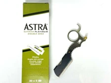 100 ASTRA Platinum Double Edge Safety Razor Blades w Barber Ring Straight Razor