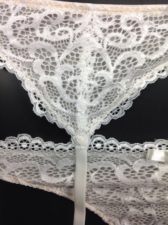 Nuevo con etiquetas XL Frederick's Of Hollywood Sexy Liguero y Tanga CRUDO Crochet Encaje Nuevo Foto 2 de 4