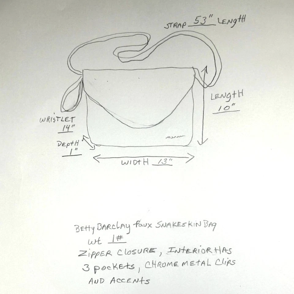 Betty Barclay Faux Snake Skin Crossbody Bag with Wristlet Handle Pink Tan Green - Image 4 of 4