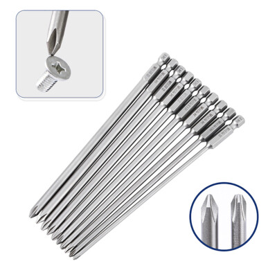 50mm-200mm Long 1/4'' Magnetic Hex Shank Phillips Head Screwdriver Drill Bits
