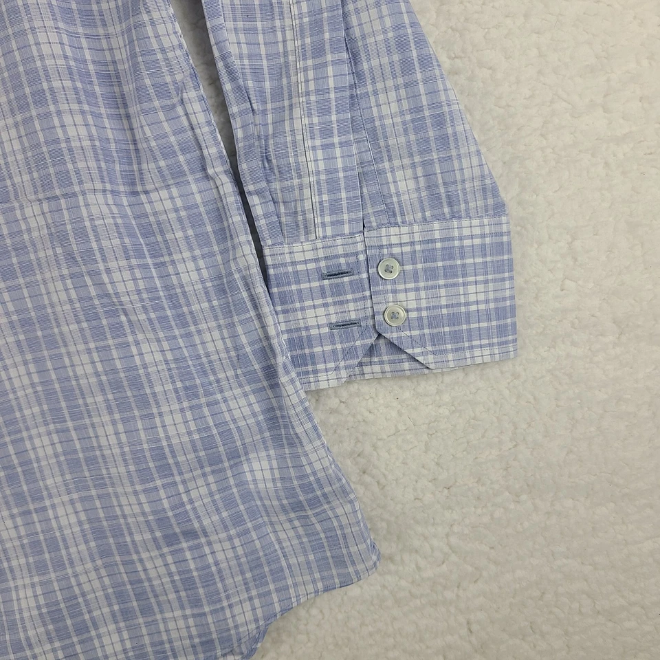 Zachary Prell Dress Shirt Mens 2XL XXL Blue Plaid Cotton Button Up - Image 2 of 4