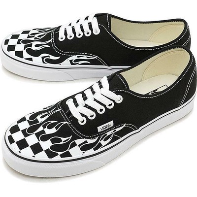 flame checkerboard vans