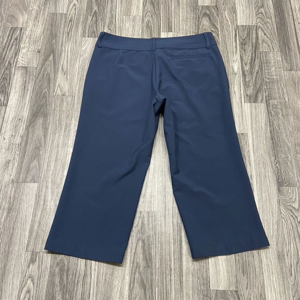 Pantalones capri PEBBLE BEACH Performance tiro bajo elásticos azules para mujer talla 4 Foto 4 de 4